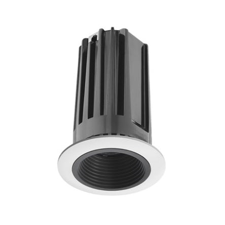 Juno 2" LED Recessed Lighting 2LEDTG2B-835S-BWH 2" LED Gen 2 Round Downlight Baffle 3500K 80 CRI, Spot Beam, Black Baffle, White Trim Ring