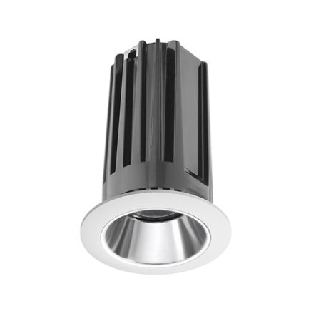 Juno 2" LED Recessed Lighting 2LEDTG2C-927F-CLW 2" LED Gen 2 Round Downlight Cone 2700K 90 CRI, Flood Beam, Clear Reflector, White Trim Ring