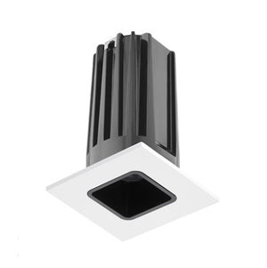 Juno 2" LED Recessed Lighting 2LEDTG2SQ-830N-BWH 2" LED Gen 2 Square Downlight Cone 3000K 80 CRI, Narrow Flood Beam, Black Reflector, White Trim Ring