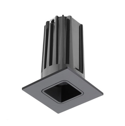 Juno 2" LED Recessed Lighting 2LEDTG2SQ-841F-BBL 2" LED Gen 2 Square Downlight Cone 4100K 80 CRI, Flood Beam, Black Reflector, Black Trim Ring