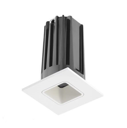 Juno 2" LED Recessed Lighting 2LEDTG2SQ-841N-WWH 2" LED Gen 2 Square Downlight Cone 4100K 80 CRI, Narrow Flood Beam, White Reflector, White Trim Ring