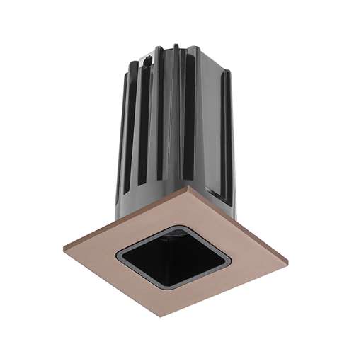 Juno 2" LED 2LEDTRIM G2 SQ 30K 80CRI FL BBZ Recessed Lighting 2" LED Gen 2 Square Downlight Cone 3000K 80 CRI, Flood Beam, Black Reflector, Bronze Trim Ring