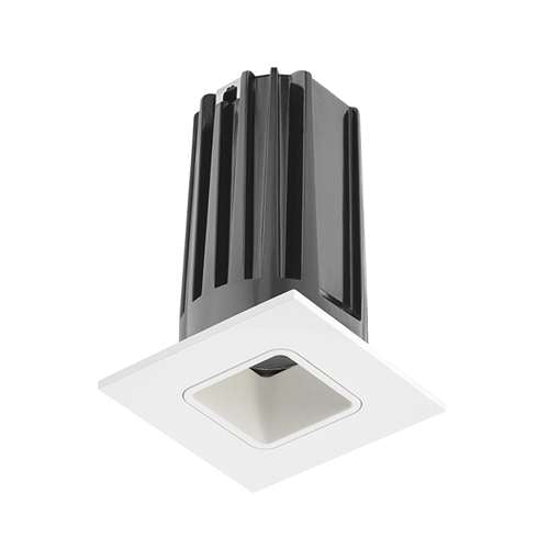 Juno 2" LED 2LEDTRIM G2 SQ 35K 80CRI NFL WWH Recessed Lighting 2" LED Gen 2 Square Downlight Cone 3500K 80 CRI, Narrow Flood Beam, White Reflector, White Trim Ring