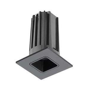 Juno 2" LED 2LEDTRIM G2 SQ 30K 90CRI NFL BBL Recessed Lighting 2" LED Gen 2 Square Downlight Cone 3000K 90 CRI, Narrow Flood Beam, Black Reflector, Black Trim Ring