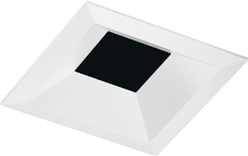 Juno Aculux 3SQDBV BS BLSF WET Recessed Lighting 3-1/4" Line Voltage, Low Voltage, LED Square Downlight Regressed Pinhole, Black Alzak Reflector, Black Trim