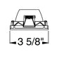 Juno Aculux 3SQDBV BS WHFM WET Recessed Lighting 3-1/4" Line Voltage, Low Voltage, LED Square Downlight Regressed Pinhole Flush Mount, Black Alzak Reflector, White Trim