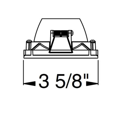 Juno Aculux 3SQDBV BS WHFM WET Recessed Lighting 3-1/4" Line Voltage, Low Voltage, LED Square Downlight Regressed Pinhole Flush Mount, Black Alzak Reflector, White Trim