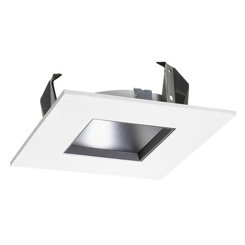 Juno Recessed Lighting 47LSQ-HZ-WH (47LSQ HZWH) 4" Adjustable Square Cone Trim, Haze Reflector White Trim