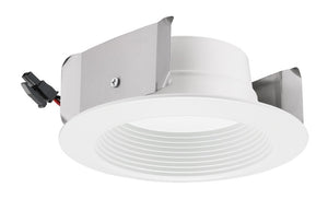Juno 4JBLDT DB 27K 90CRI WWH Recessed Lighting 4" Downlight Baffle Trim, 2700K Color Temperature, 90 CRI, White