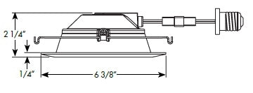Juno Recessed Lighting 5RLDG2-927-6-WWH Downlight 5" LED Retrofit Baffle Trim 2700K, 90 CRI, 675 Lumens, White Finish