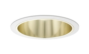 Juno Aculux Recessed Lighting 600G-WH 6" CFL Vertical Open Downlight Gold Alzak Reflector, White Trim