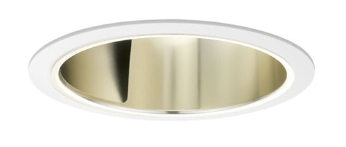 Juno Aculux Recessed Lighting 600G-WWS-WH 6" CFL Single Wall Wash Open Downlight Gold Alzak Reflector, White Trim