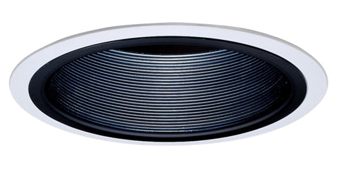 Juno Recessed Lighting 601B-WH 6" Fluorescent, Baffled Downlight Trim, Black Baffle, White Trim