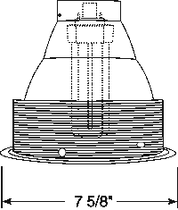 Juno Recessed Lighting 601W-WH 6" Fluorescent, Baffled Downlight Trim, White Baffle, White Trim