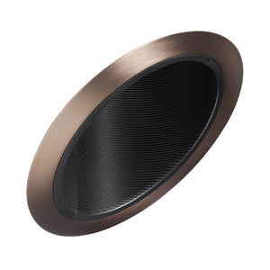 Juno Recessed Lighting 604B-ABZ (604 BBRZ) 6" Line Voltage, Fluorescent, Super Slope Ceiling Baffle Downlight Trim, Black Baffle, Aged Bronze Trim
