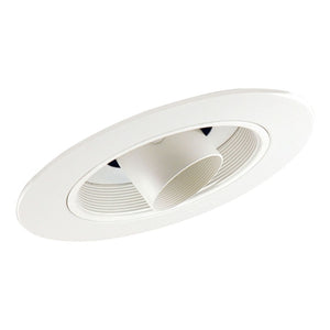 Juno Recessed Lighting 606W-WH (606 WWH) 6" Line Voltage, Super Slope Ceiling Cylinder Spotlight Trim, White Baffle, White Trim