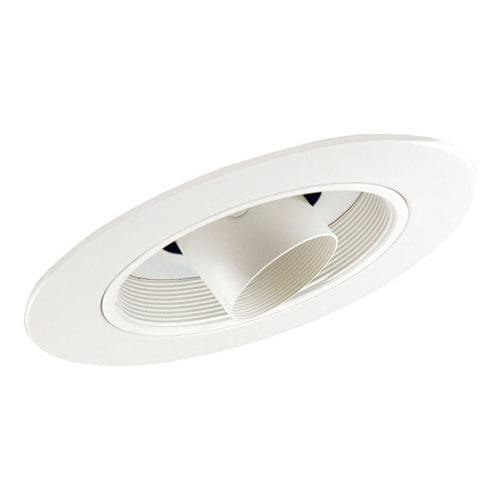 Juno Recessed Lighting 606W-WH (606 WWH) 6" Line Voltage, Super Slope Ceiling Cylinder Spotlight Trim, White Baffle, White Trim
