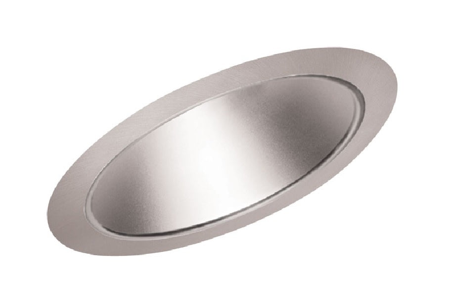 Juno Recessed Lighting 612HZ-SC (612 HZSC) 6" Line Voltage, Fluorescent, Slope Ceiling Reflector Cone Trim, Haze Reflector, Satin Chrome Trim