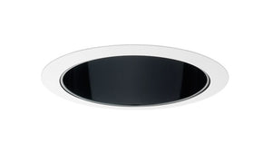 Juno Aculux Recessed Lighting 627B-WH 5-5/8" Line Voltage Deep Downlight Cone, Black Alzak Reflector, White Trim