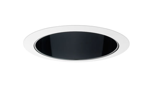 Juno Aculux Recessed Lighting 627B-WH 5-5/8" Line Voltage Deep Downlight Cone, Black Alzak Reflector, White Trim