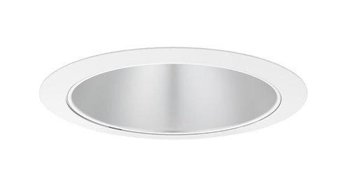 Juno Aculux Recessed Lighting 638HZ-WH 5-5/8" Low Voltage Angle-Cut Cone, Haze Alzak Reflector, White Trim