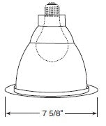 Juno Recessed Lighting 643C-WH 6" Line Voltage, Open Reflector Trim, Clear Reflector, White Trim