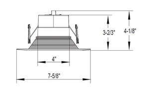 Juno 65BEMW HL SWW5 90CRI M6 14.5W 5"/6" Switchable White LED Trim Kit, Baffle Trim, 1200 Lumens, Switchable CCT 2700K-5000K, 90 CRI, 120V, White