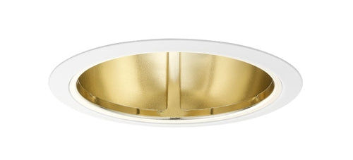 Juno Aculux Recessed Lighting 664G-WH 6" Line Voltage Corner Wall Wash, Gold Alzak Reflector, White Trim