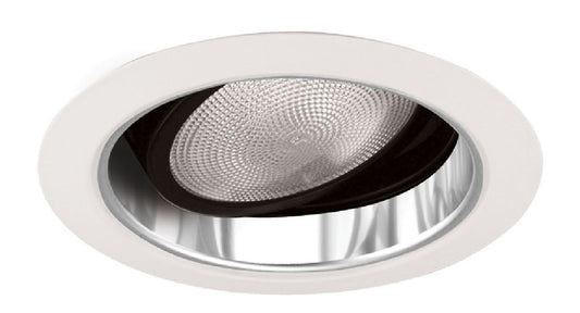Juno Recessed Lighting 689C-WH (689 CWH) 5" Line Voltage Gimbal Ring in Cone Trim, Clear Reflector, White Trim