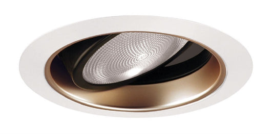 Juno Recessed Lighting 689WHZ-WH (689 WHZWH) 5" Line Voltage Gimbal Ring in Cone Trim, Wheat Haze Reflector, White Trim