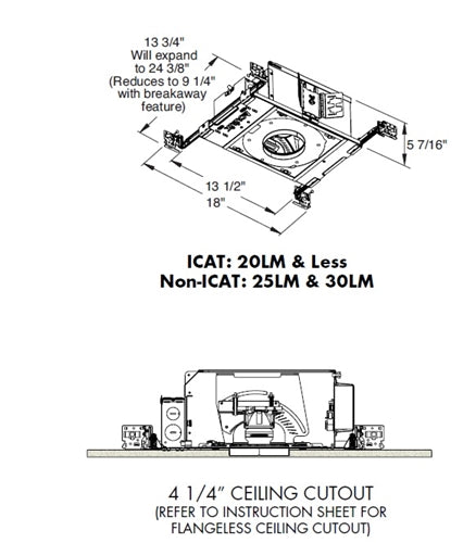 Juno Aculux AX3 D G4 08LM 35K 80CRI 35D FPC 120 ICAT Recessed Lighting 3 inch LED New Construction Housing, 800 Lumens, 3500K Color Temperature, 800 Lumens, 35 Degree Flood, Phase Cut Dimming, 5% Dim, 120V