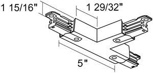 Juno HD Commercial Track Lighting HTEK40-BL (HTEK40 BL) 277V 2-Circuit/2-Neutral, HTEK T Connector - Adjustable Left Polarity, Black Color