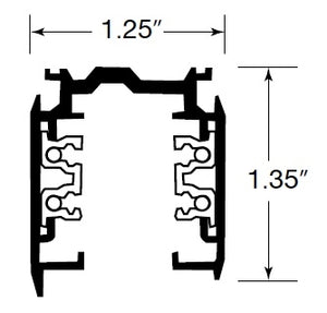 Juno HD Commercial Track Lighting HTEK48-BL (HTEK4 8FT BL) 8 ft HTEK Trac 277V 2-Circuit/2-Neutral, Black Color