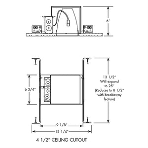 Juno Recessed Lighting IC1-LEDT24 (IC1 LEDT24) 4" IC New Construction Dedicated LED Housing compatible with 4RLD Series