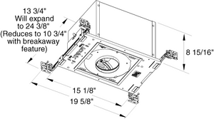 Juno Aculux Recessed Lighting IC13N (IC13N) 3-1/4 inch Line Voltage New Construction IC Square Adjustable Housing