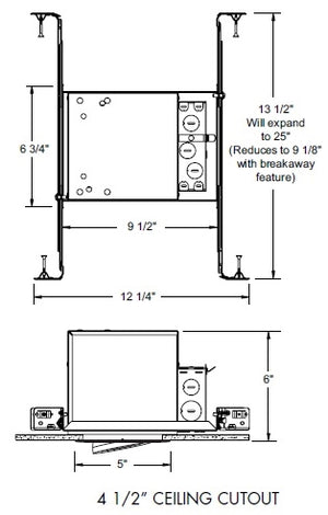 Juno Recessed Lighting IC1ALEDG4N-6-U 4" LED Adjustable New Construction IC Type Recessed Housing, 600 Lumens, Universal Driver 120-277V 0-10V Dimmable