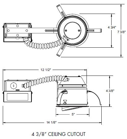 Juno Recessed Lighting IC1RALEDG4N-6-U 4" LED Adjustable Remodel IC Type Recessed Housing, 600 Lumens, Universal Driver 120-277V 0-10V Dimmable