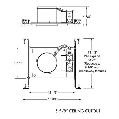 Juno IC20LED G4 09LM 27K 90CRI MVOLT EZ1 Recessed Lighting 5" LED IC Type New Construction Housing 900 Lumens, 2700K Color Temperature, Universal Driver 120-277V, eldoLED 0-10V, 1% Dim