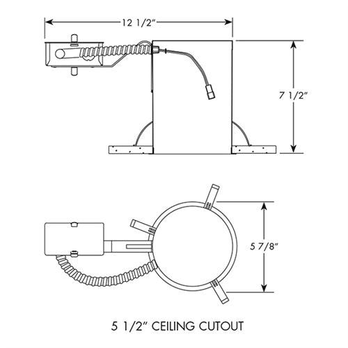 Juno Recessed Lighting IC20R-LEDT24 (IC20R LEDT24) 5" IC Remodel Dedicated LED Housing compatible with 5RLD Series