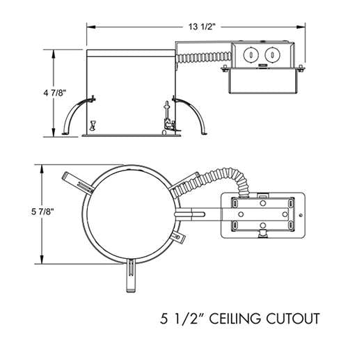 Juno IC20RLED WD G4 09LM 30K 90CRI 120 FRPC 5 " IC WarmDim LED Remodel Housing 900 Lumens, 3000K Color Temperature, Dedicated Driver 120V