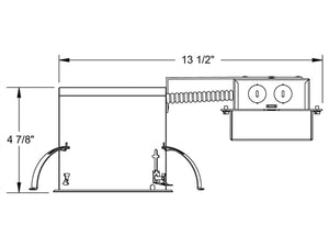 Juno IC20RLED G4 06LM 30K 90CRI MVOLT ZT1 Recessed Lighting 5" LED IC Type Remodel Housing 600 Lumens, 3000K Color Temperature, Universal Driver 120-277V, 0-10V, 1% Dim