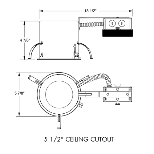Juno Recessed Lighting IC20RLWDG4N-3K-1 5" IC WarmDim LED Remodel Housing 600 Lumens, 3000K Color Temperature, Dedicated Driver 120V