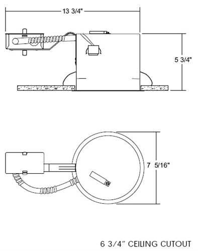 Juno Recessed Lighting IC21R (IC21R) 6" Line Voltage IC type Shallow Remodel Housing