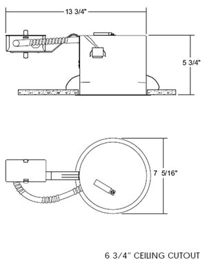 Juno Recessed Lighting IC21R (IC21R) 6" Line Voltage IC type Shallow Remodel Housing