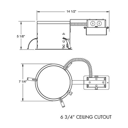 Juno IC22RLED G4 09LM 27K 90CRI 120 FRPC Recessed Lighting 6" LED IC Type Remodel Housing 900 Lumens, 2700K Color Temperature, Dedicated Driver 120V