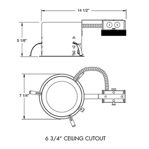 Juno Recessed Lighting IC22RLEDG4-27K-U 6" LED IC Type Remodel Housing 600 Lumens, 2700K Color Temperature, Universal Driver 120-277V