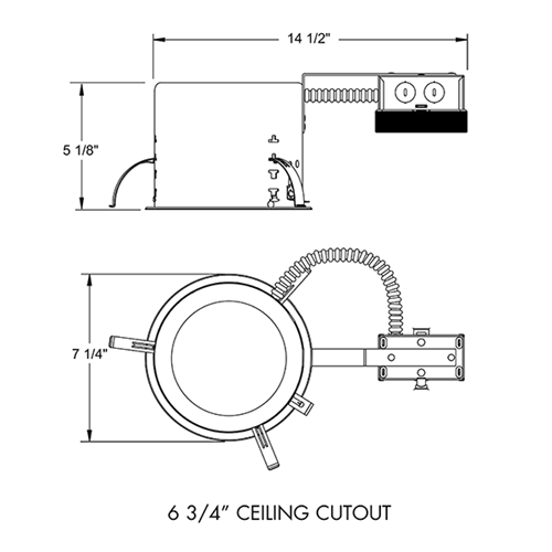 Juno Recessed Lighting IC22RLEDG4-35K-U 6" LED IC Type Remodel Housing 600 Lumens, 3500K Color Temperature, Universal Driver 120-277V