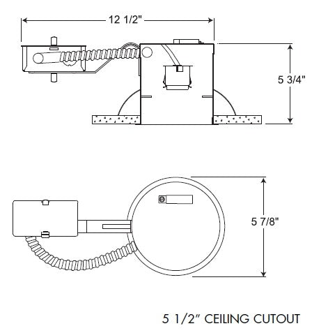 Juno Recessed Lighting IC25R (IC25R) 5" Line Voltage IC Type Shallow Remodel Housing