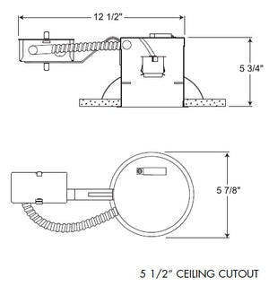 Juno Recessed Lighting IC25R (IC25R) 5" Line Voltage IC Type Shallow Remodel Housing