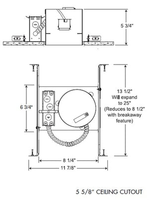 Juno Recessed Lighting IC25S (IC25 S) 5" Line Voltage IC Type Shallow Housing with smaller bar hangers